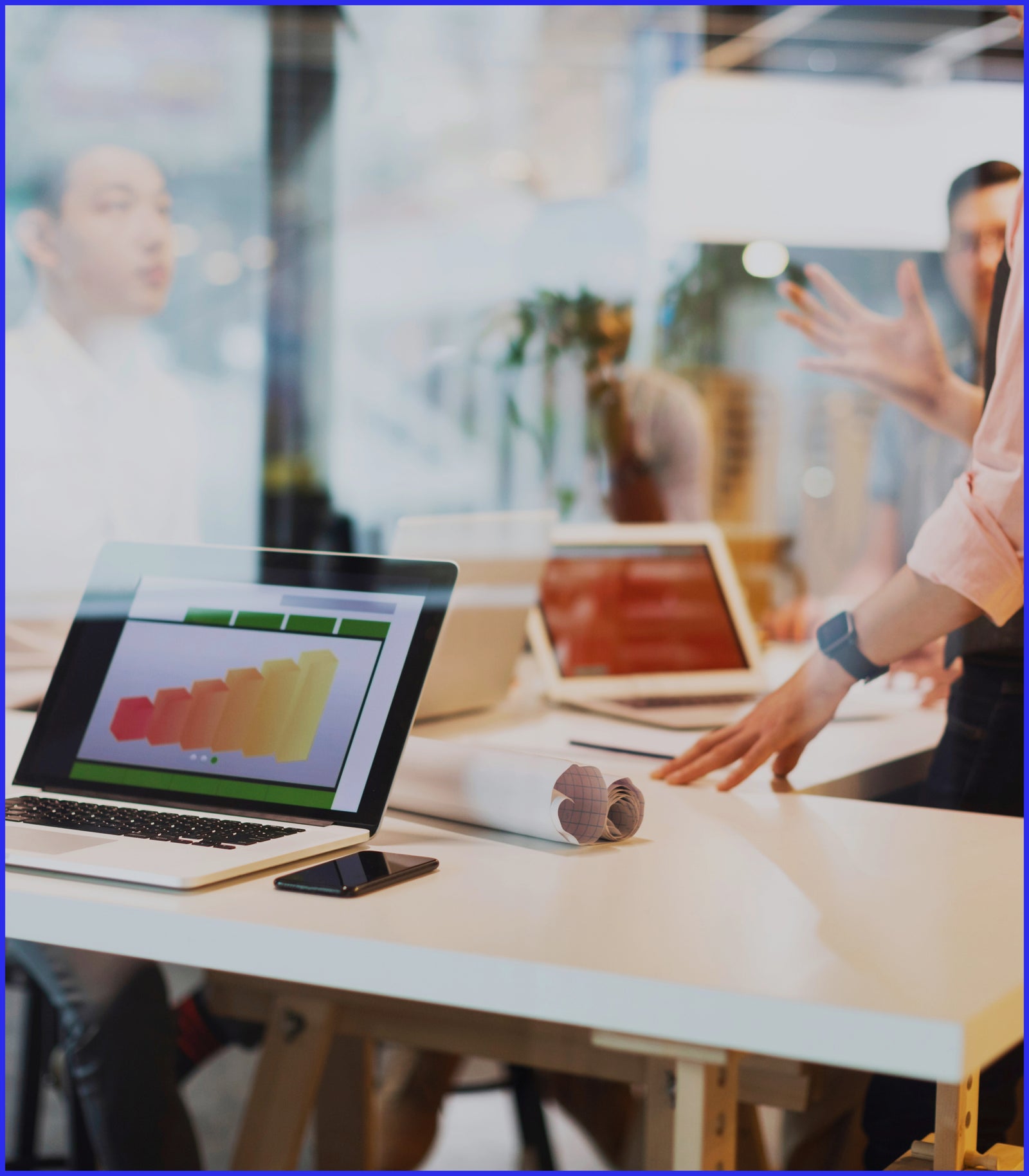 marketing soloutions laptop on table